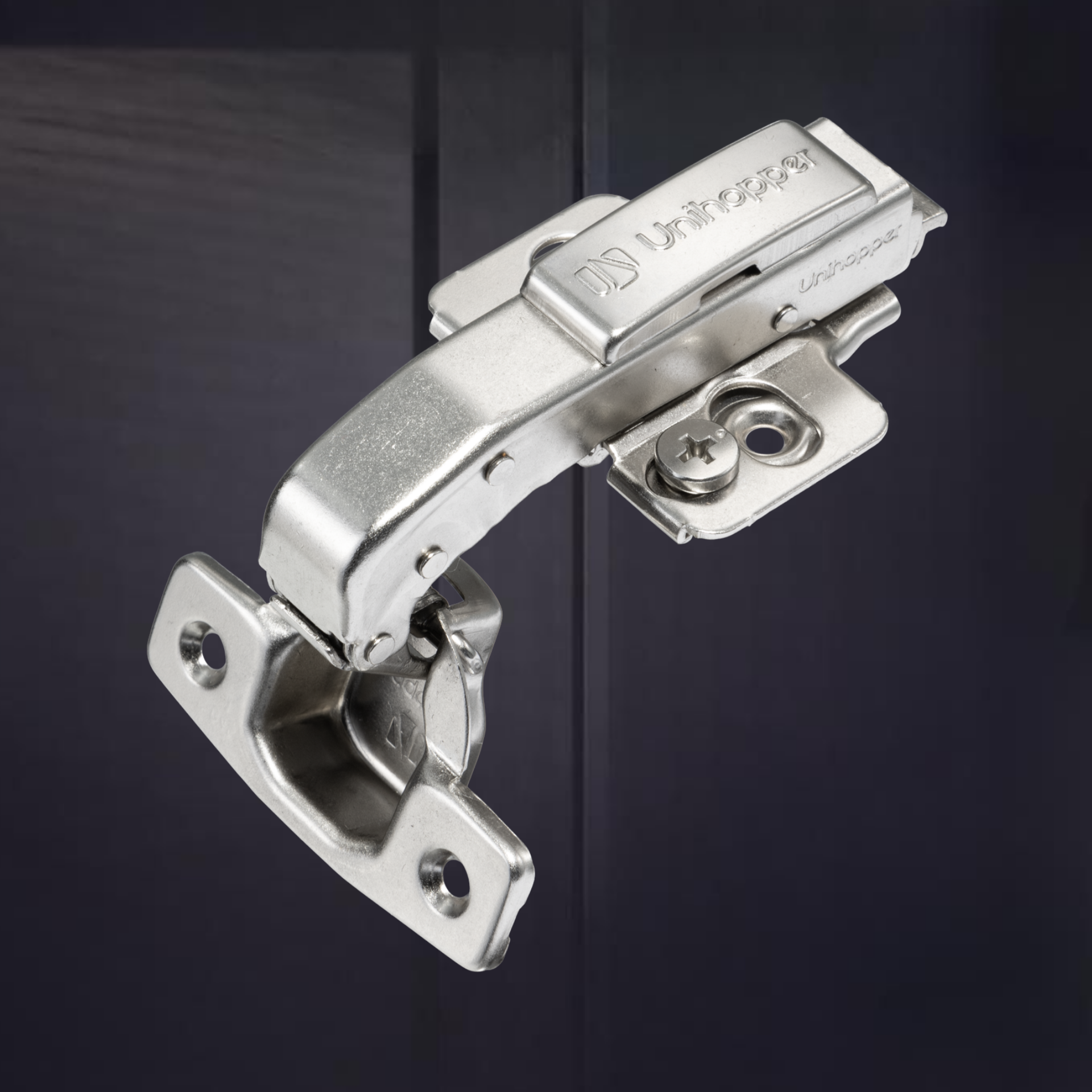 3D петля UNIHOPPER с доводчиком 90, 45 мм с дек.накладкой 3D петля UNIHOPPER с доводчиком 90, 45 мм с дек.накладкой