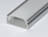 Алюминиевый профиль 15*6мм, L-2м с прозрачным экраном, с заглушками и крепежом