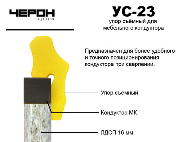 Упор для кондуктора втулки 5 мм (для плиты 16 мм) комплект 2шт