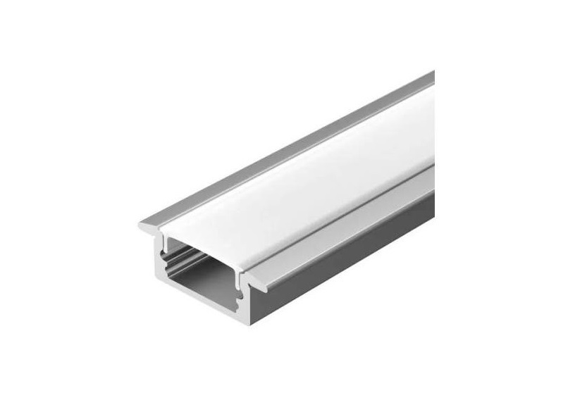 Алюминиевый профиль Standart NEW 22*6мм, L-3 м с матовым экраном без заглушек и креплений Алюминиевый профиль Standart NEW 22*6мм, L-3 м с матовым экраном без заглушек и креплений