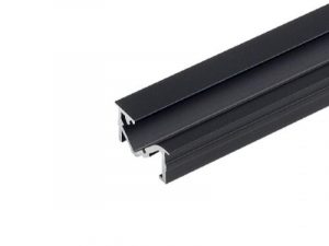 Алюминиевый профиль для LED под 45 градусов ЧЁРНЫЙ с экраном врезной в инд. уп., 2метра