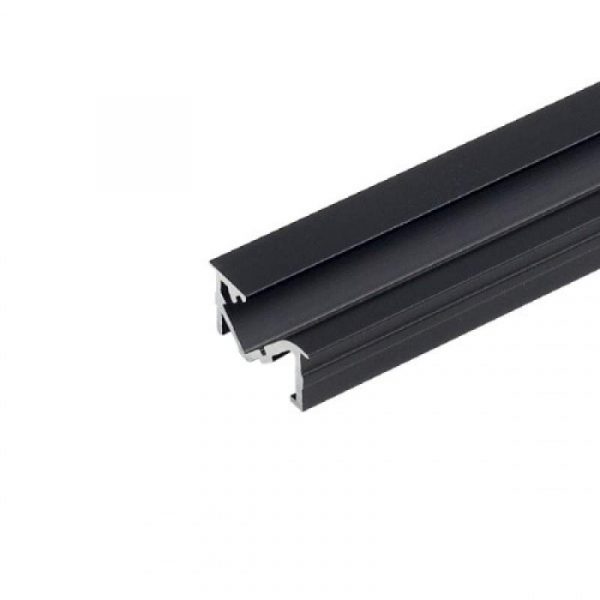Алюминиевый профиль для LED под 45 градусов ЧЁРНЫЙ с экраном врезной в инд. уп., 2метра
