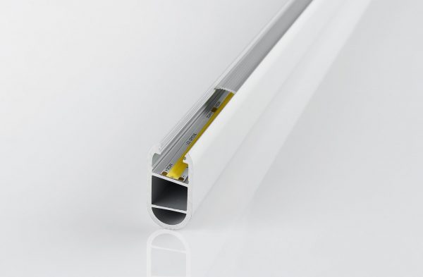 Алюминиевый профиль-штанга 22*6мм, L-2м с матовым экраном, с заглушками и крепежом